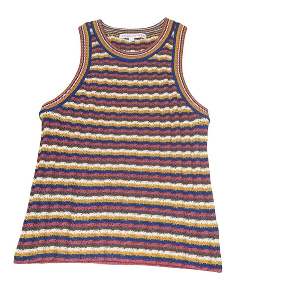 Veronica Beard Womens Tank Size Small Multicolor Jerrel Knit Striped Pure Cotton - Picture 1 of 10